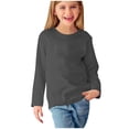 thumbnail image 4 of Besolor Toddler Boys Girls Long Sleeve T-Shirts Casual Crewneck Solid Color Basic Tops Layer Tee Kids Fall Clothes, 4 of 5