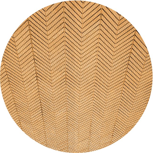 Ahgly Tapis Rond Lavable en Machine Intérieur Transitionnel Jaune Orange, 4 Pieds Rond