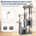 thumbnail image 4 of Cat Tree Tower–Heavy-Duty Large Cat Condo for Indoor Cats & Maine Coons(60" Tall, Light Gray)–Multi-Level Scratching Posts with Perches & Hideouts–Sturdy Base for Big Cats – 1-Pack–Ideal for Home, 4 of 6