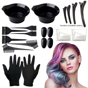 Zootealy 23 Pieces Hair Dye Coloring Kit Hair Dye Tools Hair Tinting Bowl Comb Dye Brush Ear Cover Gloves for Salon DIY Hair Coloring Bleaching