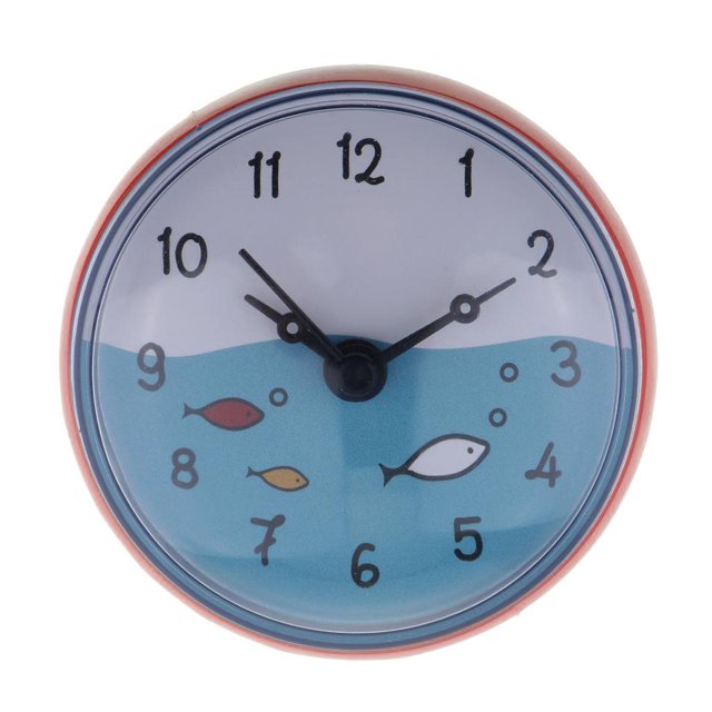 jifeng Horloge en Silicone pour Salle de Bain et Cuisine avec Ventouse, Étanche et Anti-Humidité, Rouge A-Rouge