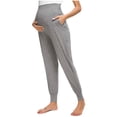 thumbnail image 1 of Aqestyerly Pantalon Décontracté Uni pour Femmes Enceintes, Extensible et Confortable, Pantalon de Détente, 1 of 6
