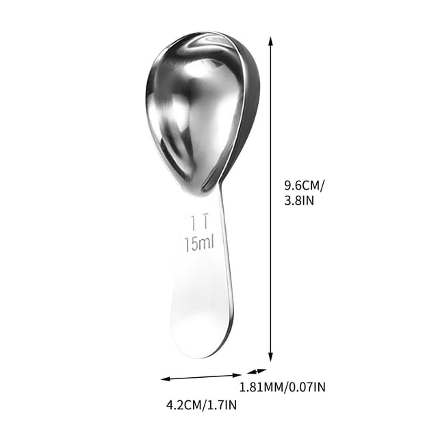 Stainless Steel Measuring Cups 15mL Color Contrast Thickened Coffee Spoon, 9.6x4.2cm Graduated Measuring Spoon for Liquids and Dry Ingredients Measuring Spoons and Cups
