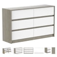thumbnail image 2 of Boobeyeh Commode Double Alex 6 Tiroirs Gris Blanc – Rangement Moderne, 2 of 9