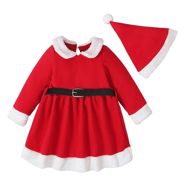 2025 Robe Fleurie pour Tout-Petit s pour 12 Mois Ensemble Noël Robe en Molleton Robe Tournesol Robe de Princesse Chapeau Ensemble Robe Chat 2 Pcs