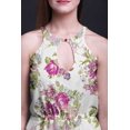 thumbnail image 3 of Bimba Floral Ladies Crew Neck Waist String Print Maxi Dress with Side Slits Summer Wear-X-Small, 3 of 6