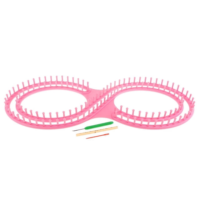 8 Shaped Knitting Loom Set Long Knitting Board Weave Loom Craft Yarn DIY Pink