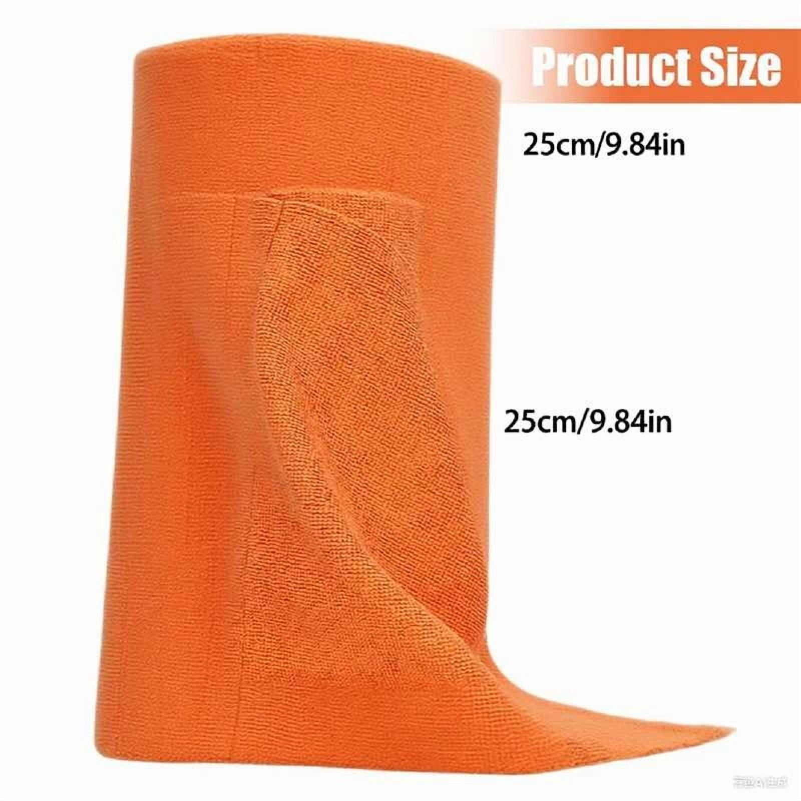 Boutique Wipes Clearnce Microfiber Cleaning Cloth Roll Tear Reusable Microfiber Paper towels Lint Washable 20 Sheets for Kitchen Car Dishes and Sensitive (Orange)