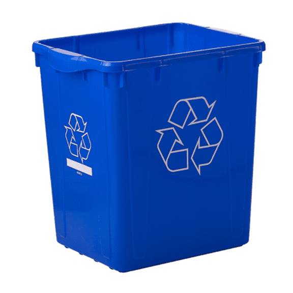 Nova Products 22 Gallons (83L) Recycling Bin - Durable Plastic Waste Basket for Indoor/Outdoor Use, Space-Saving Design (Blue) - (Made in Canada)