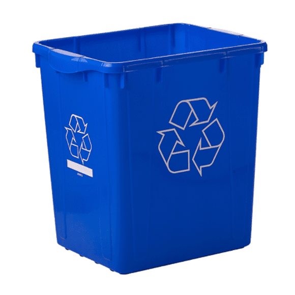 Nova Products 22 Gallons (83L) Recycling Bin - Durable Plastic Waste Basket for Indoor/Outdoor Use, Space-Saving Design (Blue) - (Made in Canada)