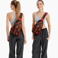 thumbnail image 2 of Strawberry Lover’s Cute Sling Backpack, Red Berry Print Crossbody Daypack with Sweet Fruity and Fresh Flower Design, 2 of 6