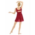 thumbnail image 2 of Miaeowve Robe de Danse Courte pour Femmes en Mousseline, Ourlet Haut-Bas, Justaucorps Superposé, Robe Courte, Vêtements de Danse Lyrique, Rouge, M, 2 of 5