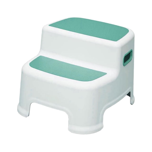 Step Stool Multi Purpose and 2 Step Stool for Kids for Kitchen Toilet Bedroom lake green
