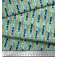 thumbnail image 3 of Soimoi Tissu en Poly Georgette Bleu Rayé & Imprimé Flèches par Yard 52 Pouces de Large, 3 of 3
