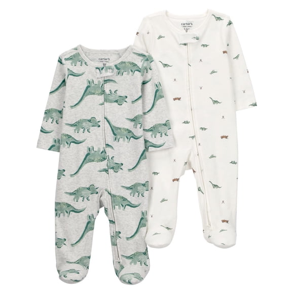 Ensemble de 2 pyjamas pour bébé garçon Carter's Child of Mine, motif dinosaure vert.