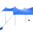thumbnail image 3 of Gymax 10x9 FT Portable Beach Canopy Tent Shelter w/ Sand Anchor Carry Bag Blue, 3 of 7