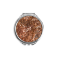 thumbnail image 1 of Miroir Compact à Motif de Surface Rugueuse Marron Rond Portable de Poche en Verre, 1 of 3