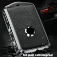 thumbnail image 3 of Aluminium Leather Car Key Fob Case Cover Holder Shell For Volvo S60 S90 XC60 V90, 3 of 11