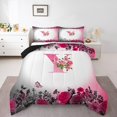 thumbnail image 1 of Erosebridal Ensemble de Literie Monogrammée pour Lit Simple, Couette Personnalisée avec Initiale, Décoration avec Lettre, Réversible, Légère, 2 Pcs, 1 of 8