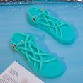thumbnail image 4 of SMihono Sandals Womens Summer Plus Size Ladies Summer Flat Hemp Rope Set Open Toe Low-top Beach Sandals For Women Slipper On Clearance, 4 of 6