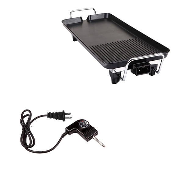 jifeng Plaque Chauffante Électrique Poêle Électrique BBQ Reste au Frais Poignées Camping Portable Gril Plat Outil de Barbecue Plaque de Cuisson Gril Intérieur L