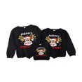 thumbnail image 1 of Christmas Family Matching Parent-child Pullover  Long Sleeve Round Neck Deer  Letter Print Sweatshirt, 1 of 6