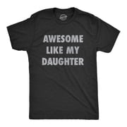 Mens Awesome Like My Daughter T Shirt Funny Fathers Day Awesome Dad Graphic Tee (Heather Black) - XL