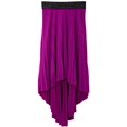 thumbnail image 1 of Peach Couture Hi Lo Pleated Skirt With Ribbon Stitch Elastic Waist, 1 of 1
