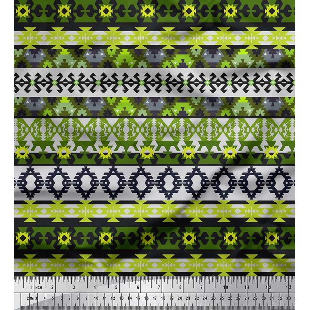 Soimoi Georgette Viscose Fabric Aztec Southwestern Print Fabric by Yard 42 Inch Wide