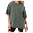 thumbnail image 1 of Vintage Washed Distressed Retro T-Shirt Oversized Short Sleeve Batik Cotton Tee - Unisex, 1 of 4