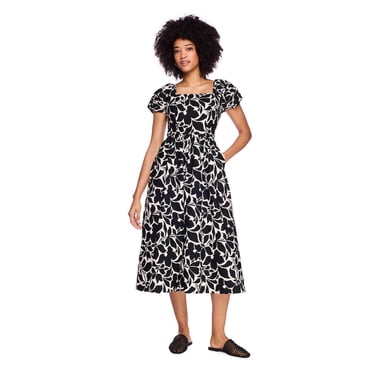 Robe longue imprimée à manches bouffantes George pour femmes