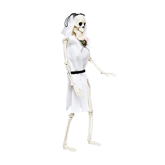 Squelette d'Halloween en Pose, Objets Éducatifs de Collection, Mini Squelette avec Articulations pour Blanc