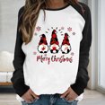 thumbnail image 2 of RKSTN Chandail pour Femmes de Noël à Col Rond, Chandail Imprimé du Père Noël, Manches Longues, Blouse Régulière à Empiècements, 2 of 5