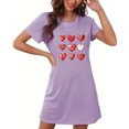 thumbnail image 4 of Chemise de Nuit pour Femmes Chemise de Nuit pour Femme Robe de Nuit à Manches Courtes Chemise de Sommeil Imprimée Tenue de Nuit Chemises de Nuit Douces Imprimé de la Saint-Valentin Chemises de Nuit Robe de Sommeil Douce T-Shirt Classique Nuisette m, 4 of 5