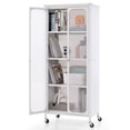 thumbnail image 1 of Costway Armoire de Rangement avec Roues et 2 Portes Translucides Tablettes Ajustables Buffet, 1 of 10