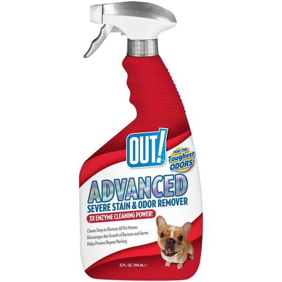 OUT! Avancé Éliminateur de Taches & d'Odeurs Tenaces Nettoyant en Vaporisateur pour Chiens