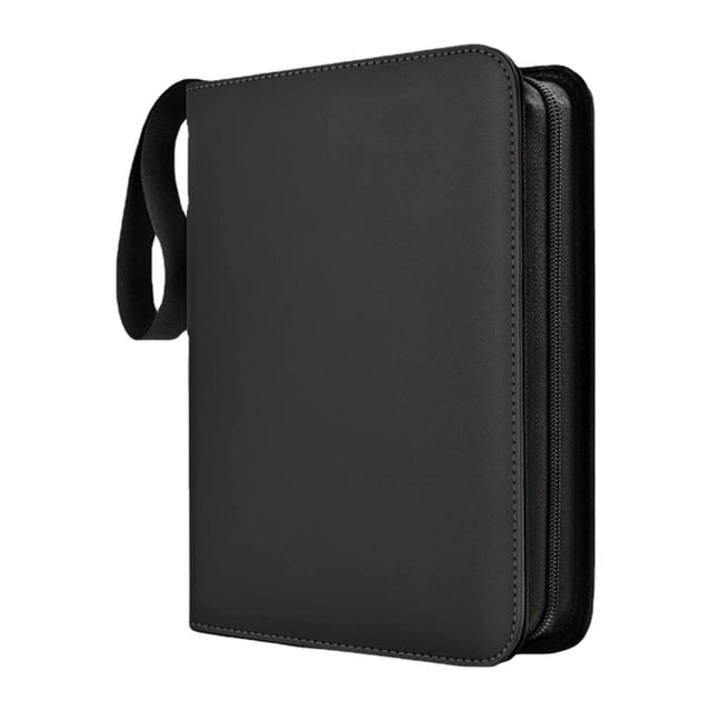 Durable 400 Card Pocket Binder Organizer Holder Zipper Container Sleeves Storage Black
