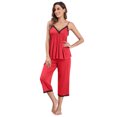 thumbnail image 1 of Beautyin Vêtements de Nuit pour Femmes Pyjama Haut Sans Manches 2 Pcs Ensemble, 1 of 7