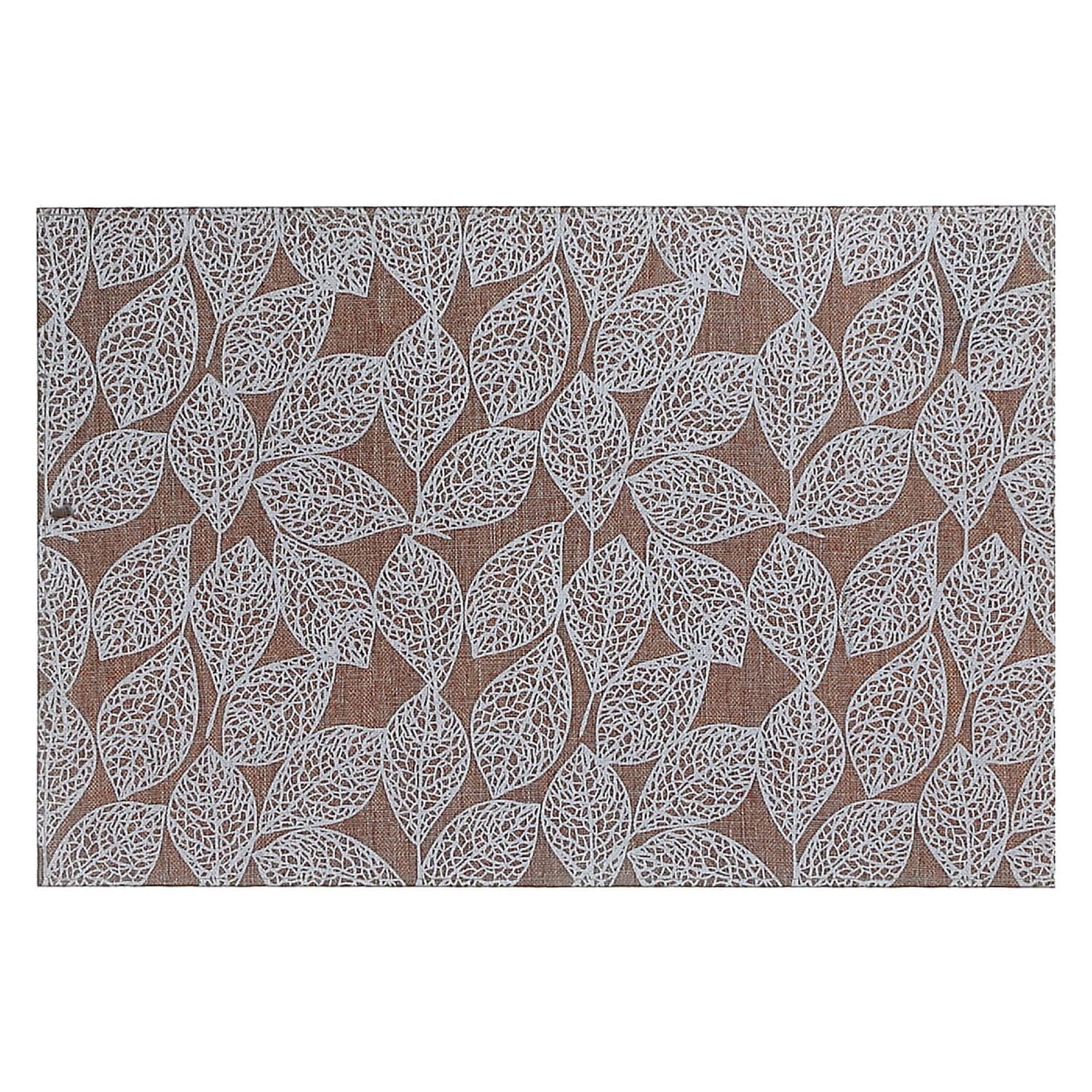 Set De Table Imprimé En Poly-Lin Leave Blanc - Lot De 12