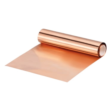 Uxcell Rouleau de Tôle de Cuivre 3500mm x 100mm x 0.01mm, Bande de Cuivre Pur à 99.9 % Plaque de Feuille Métallique Clignotante en Cuivre
