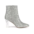 thumbnail image 3 of Unique Bargains Women's Clear Block Heel Glitter Ankle Booties, 3 of 8