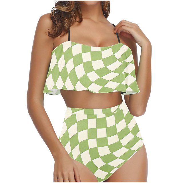 KIHOUT Tankini Swimsuits for Women 2024 Ladies Ruffled Bikini Swimsuit Set
