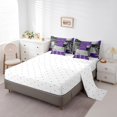 thumbnail image 3 of YST Abstract Swirls 7 Piece Comforter Set Full Modern Purple Black Grey Bed in a Bag Geometry Circles Stripes Bed Set Geometric Square Curved Lines Down Comforter Modern Texture Top Sheet, 3 of 5