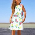 thumbnail image 2 of PMVFHDE Robe d'Été Fleurie pour Filles / Col Rond Sans Manches Robe Décontractée / Tenue Légère de Plage et de Vacances pour Tout-Petits à Préados Rouge,7-8, 2 of 5