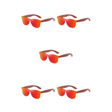 Maytalsory Wooden Men Lightweight Frame Unisex Polarized Lens Protection Handmade Driving Eyewear red 5Set