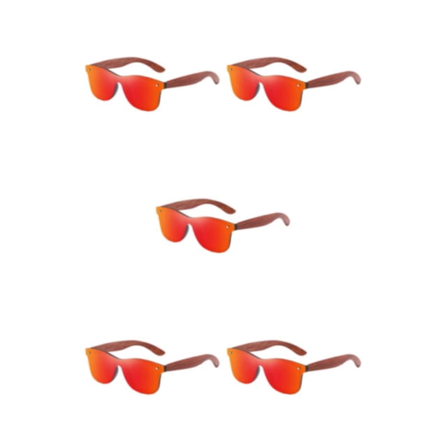Decodeary Protection Bois Mode Lentille Colorée Options Monture Légère Rouge 5Ensemble