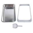 thumbnail image 2 of Stainless Steel Cat Litter Box, High Side Enclosed Metal Pet Litter Pan with Scoop, Non Stick Cat Litter Box Odor Control Easy Clean for Indoor Cats Kitty Litter Tray, 2 of 7