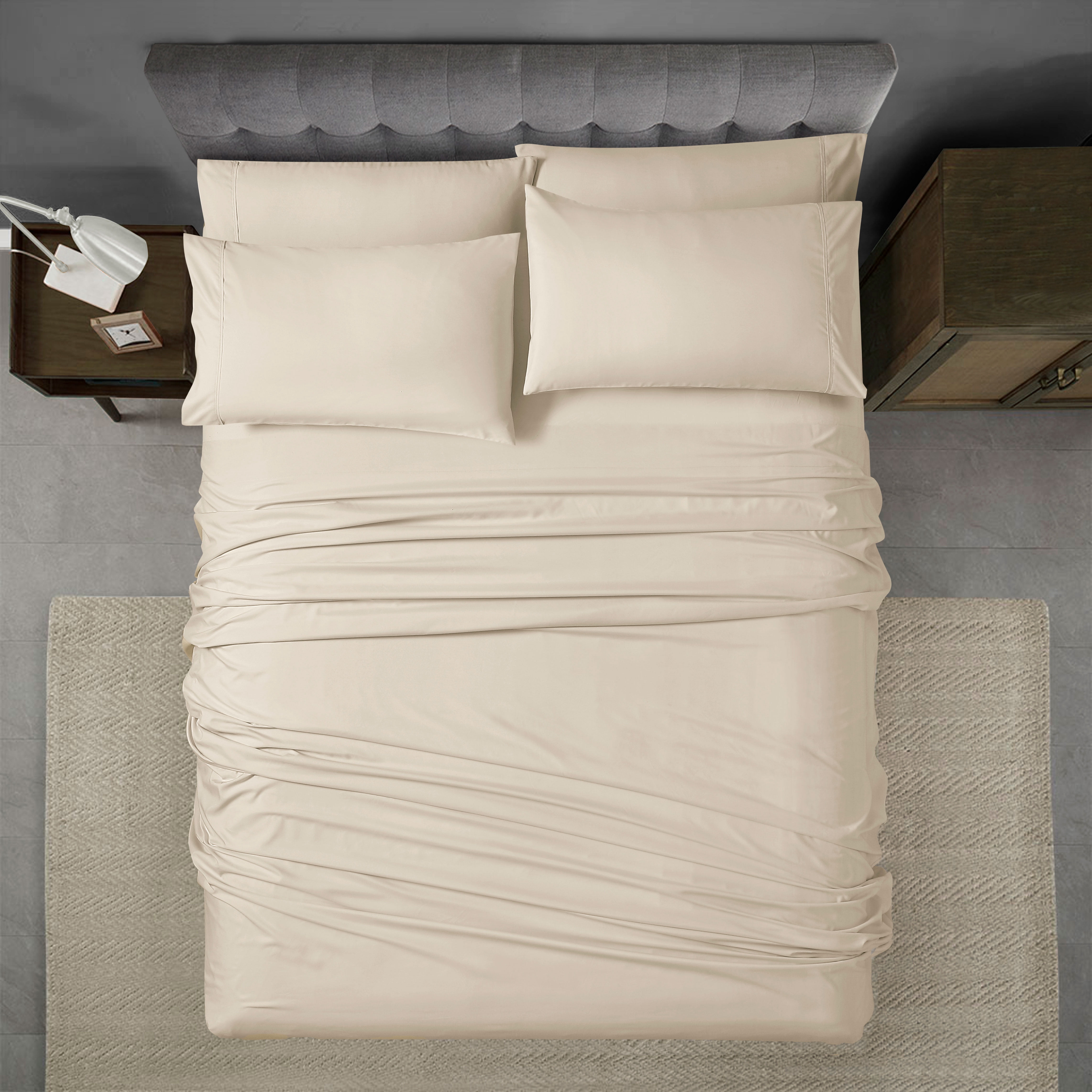 Ensemble de draps de luxe Swift Home 6 pièces avec taie d'oreiller additionnelle, Queen