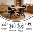 thumbnail image 4 of YLGJ Metal Folding Chairs Set of 4, PU Padded Stackable Black, 4 of 8