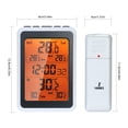 thumbnail image 2 of Indoor Outdoor Wireless Thermometer Digital Room Temperature Monitor Up to 328ft Away with Time Alarm, 2 of 7